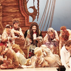 Matthew Lehmann as Captain Hook and dancers of West Australian Ballet.  Photo:  Sergey Pevnev.